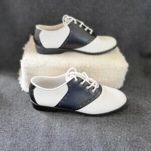 FUNTASMA Saddle Shoes Black & White Ladies Cheer Dance Tie Shoe 9